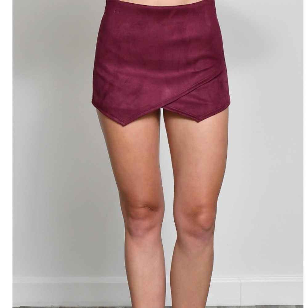 Blue Blush Envelope Skort Suede Brown - Picture 2 of 6